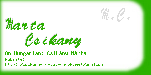 marta csikany business card
